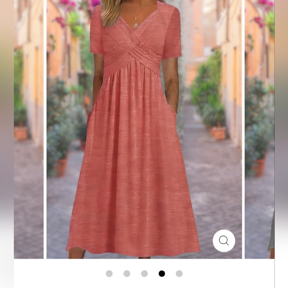 Aria Coral Midi Dress - XXL